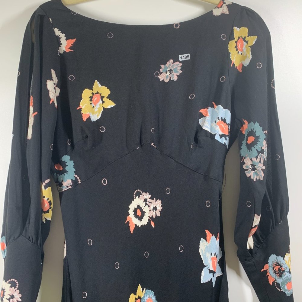 Free People Sunshadows Floral Print Split Sleeve Mini Dress NWT! 2 - Picture 6 of 16